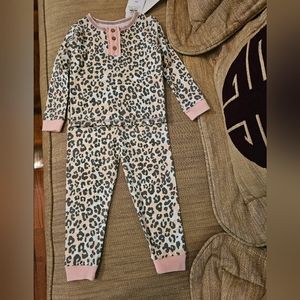 NWT Mudpie Pink Leopard Pajamas Size 24m/2T!!